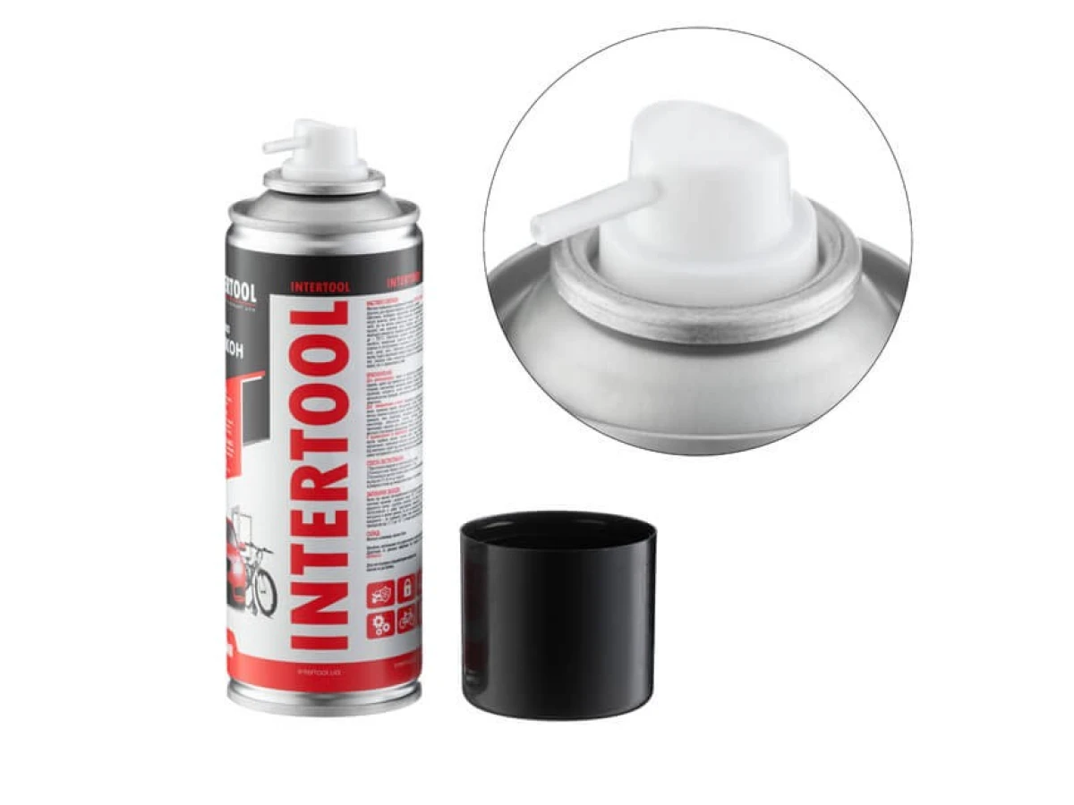 Cмазка "Силикон", аэрозоль 200 мл INTERTOOL FS-6020 