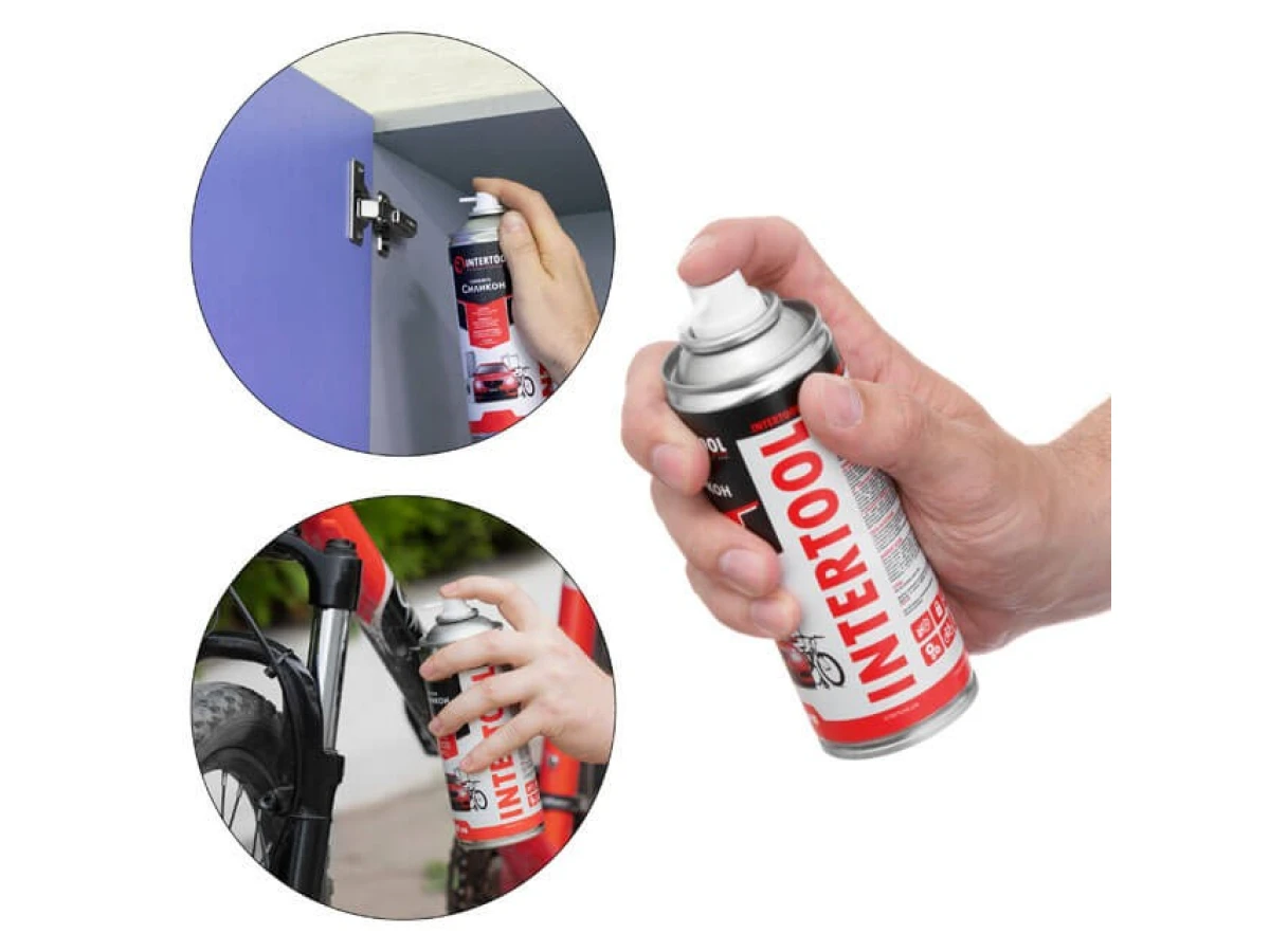 Cмазка "Силикон", аэрозоль 200 мл INTERTOOL FS-6020 