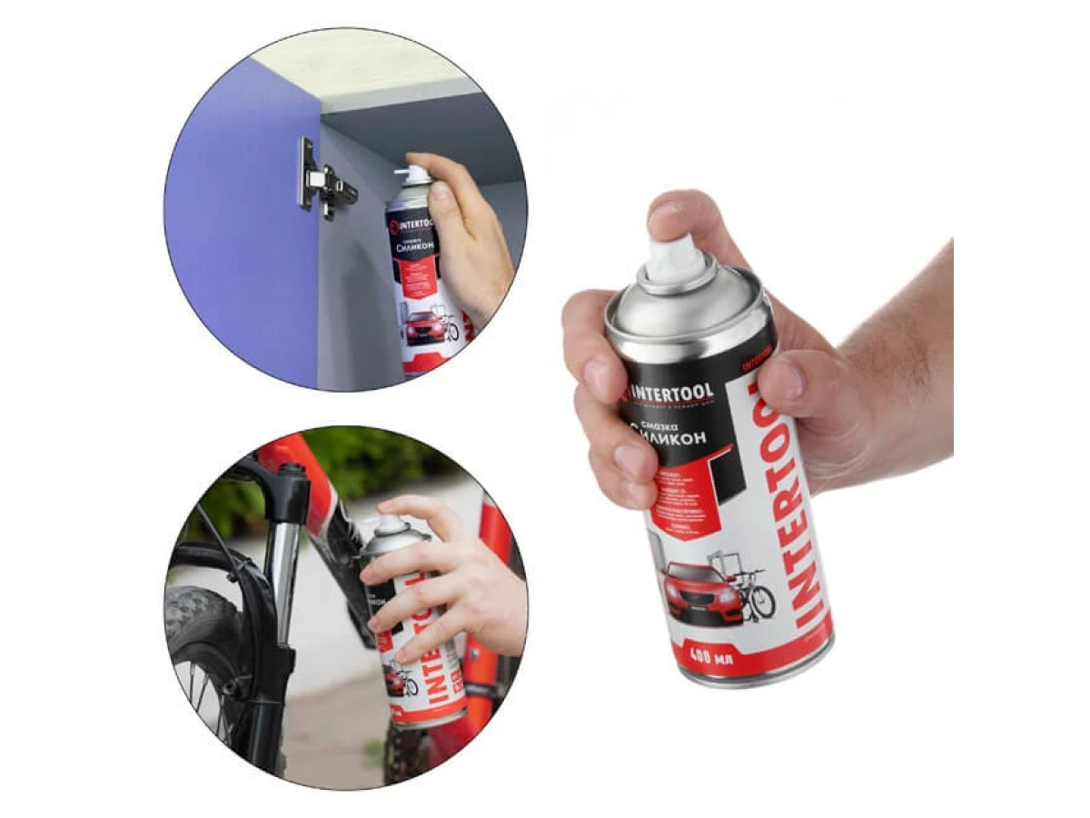 Cмазка "Силикон", аэрозоль 400 мл INTERTOOL FS-6040 