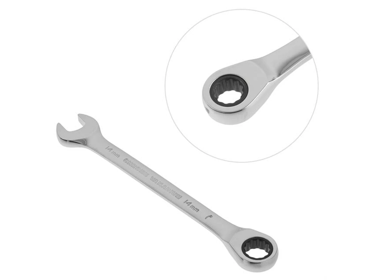 Ключ комбінований з тріскачкою 14 мм Cr-V; PROF DIN3113 INTERTOOL XT-1354 