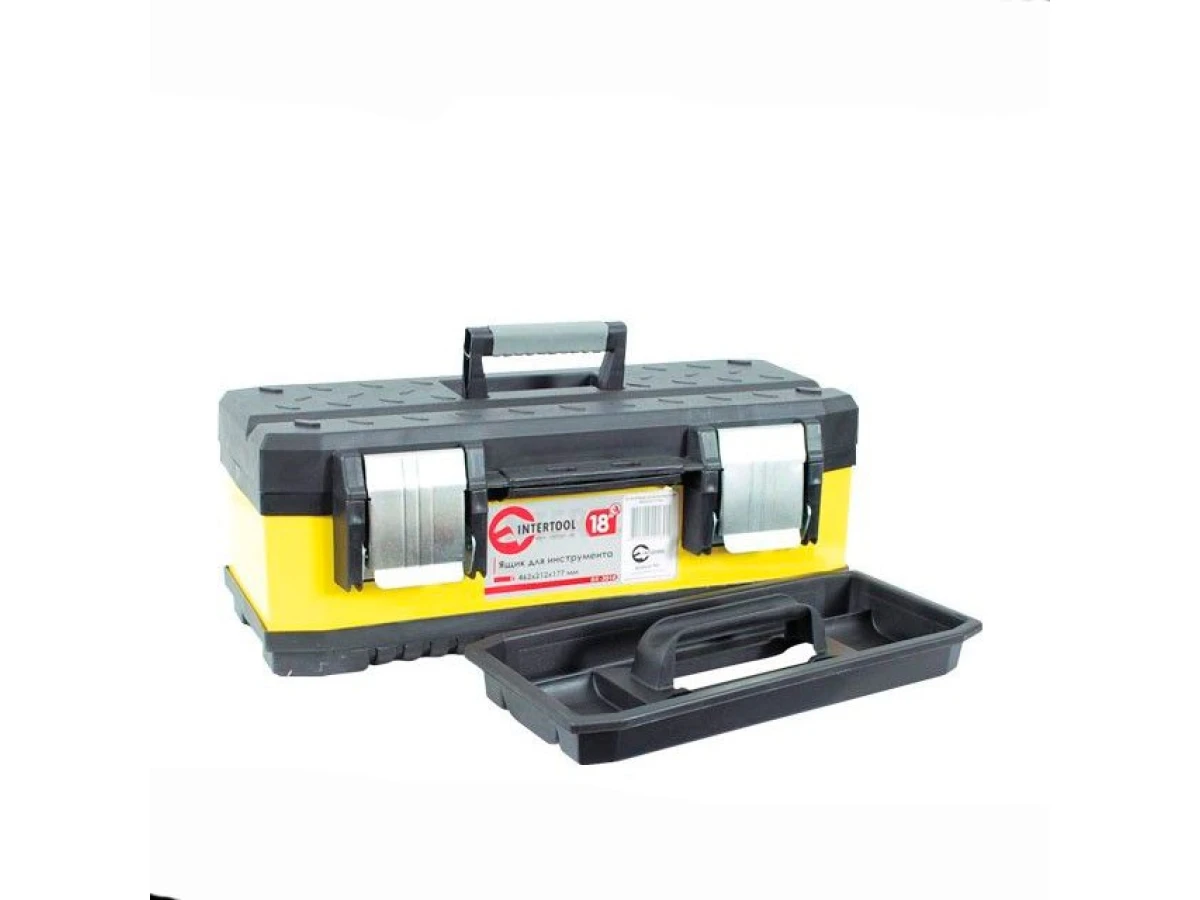 Ящик для инструментов, с металлическими замками, 18" 462*212*177 мм INTERTOOL BX-2018 