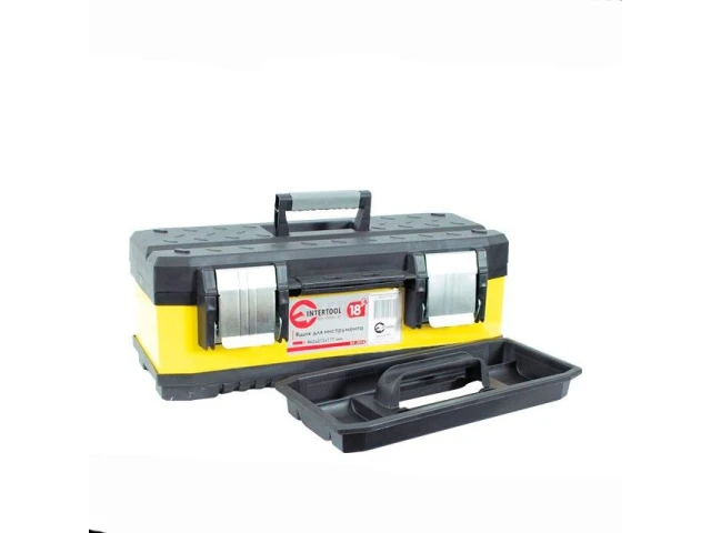 Ящик для инструментов, с металлическими замками, 18" 462*212*177 мм INTERTOOL BX-2018 