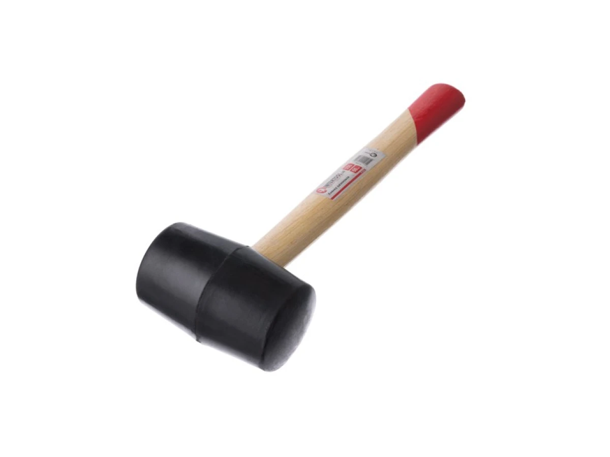 Киянка гумова 350 г, 50 мм, чорна гума, дерев'яна ручка HT-0236 