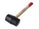 Киянка гумова 350 г, 50 мм, чорна гума, дерев'яна ручка HT-0236 