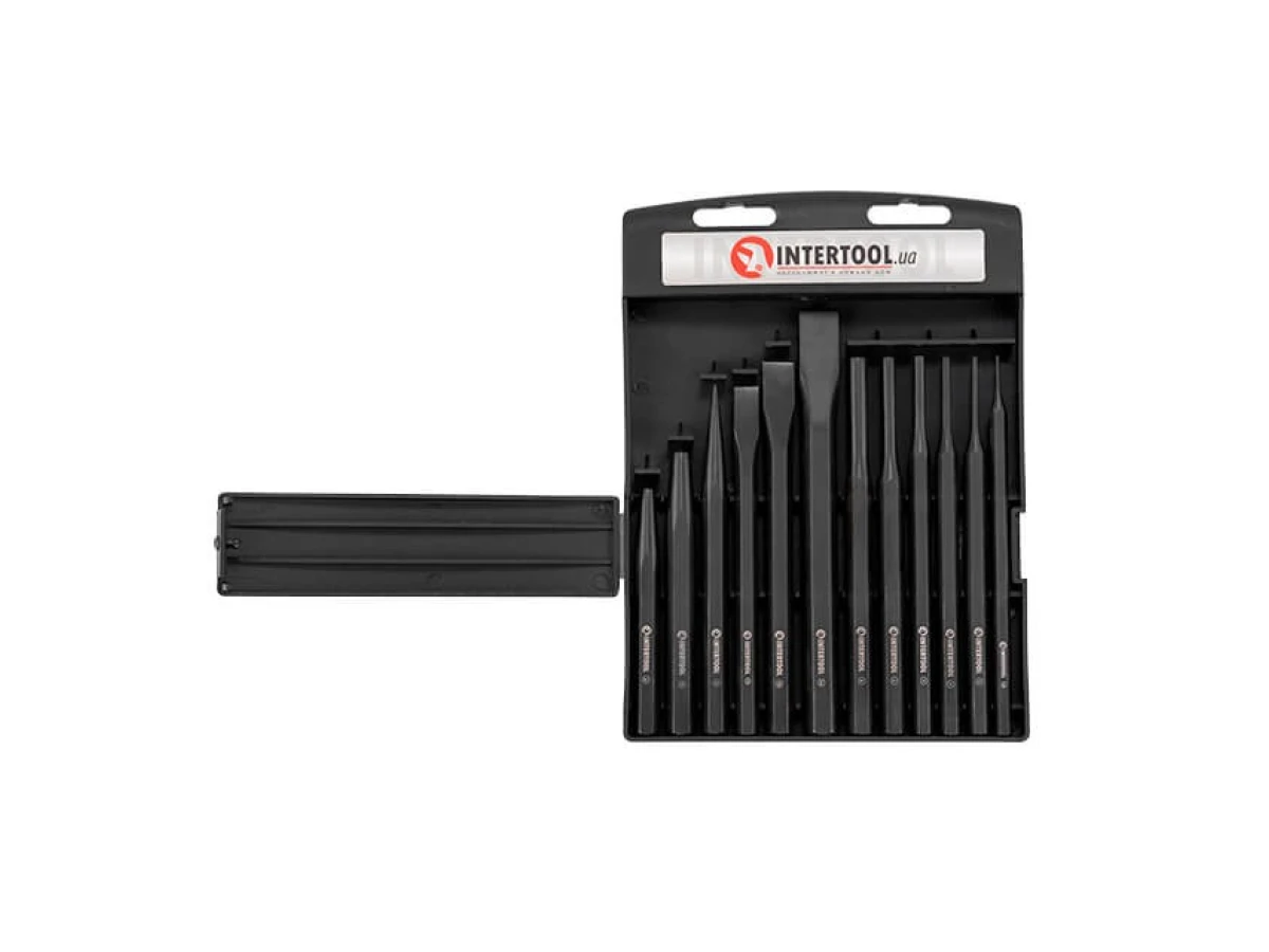 Набір зубил, кернерів та виколоток 12 од. INTERTOOL HT-0289 
