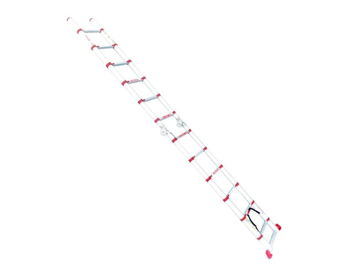 Лестница алюминиевая телескопическая раскладная универсальная, 12 ступ., 3,78 м INTERTOOL LT-3039 