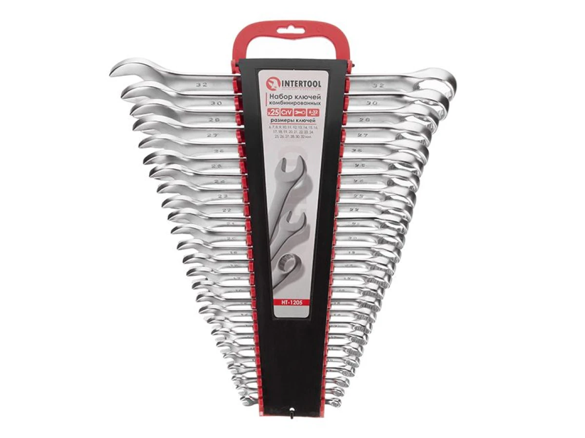 Набір ключів комбінованих 25 шт, 6-32 мм CrV INTERTOOL HT-1205 