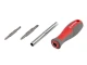 Отвертка с двухсторонними сменными насадками 6 в 1 (SL6.35*65мм, PH1*5мм, SL8.0*75мм, PH2*6мм, внутренний шестигранник 6мм, 8мм INTERTOOL VT-3341 