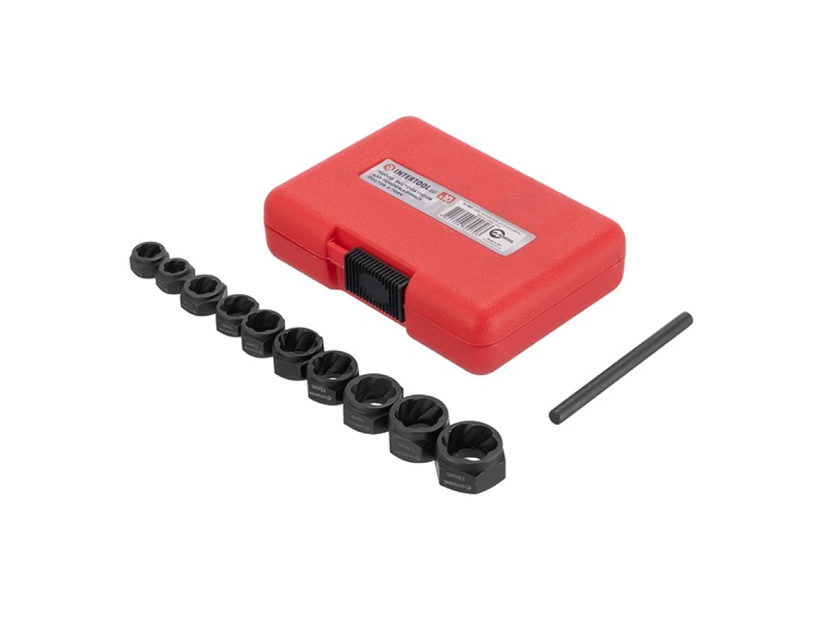 Набор экстракторов для поврежденных болтов и гаек, 10шт INTERTOOL SD-8007 