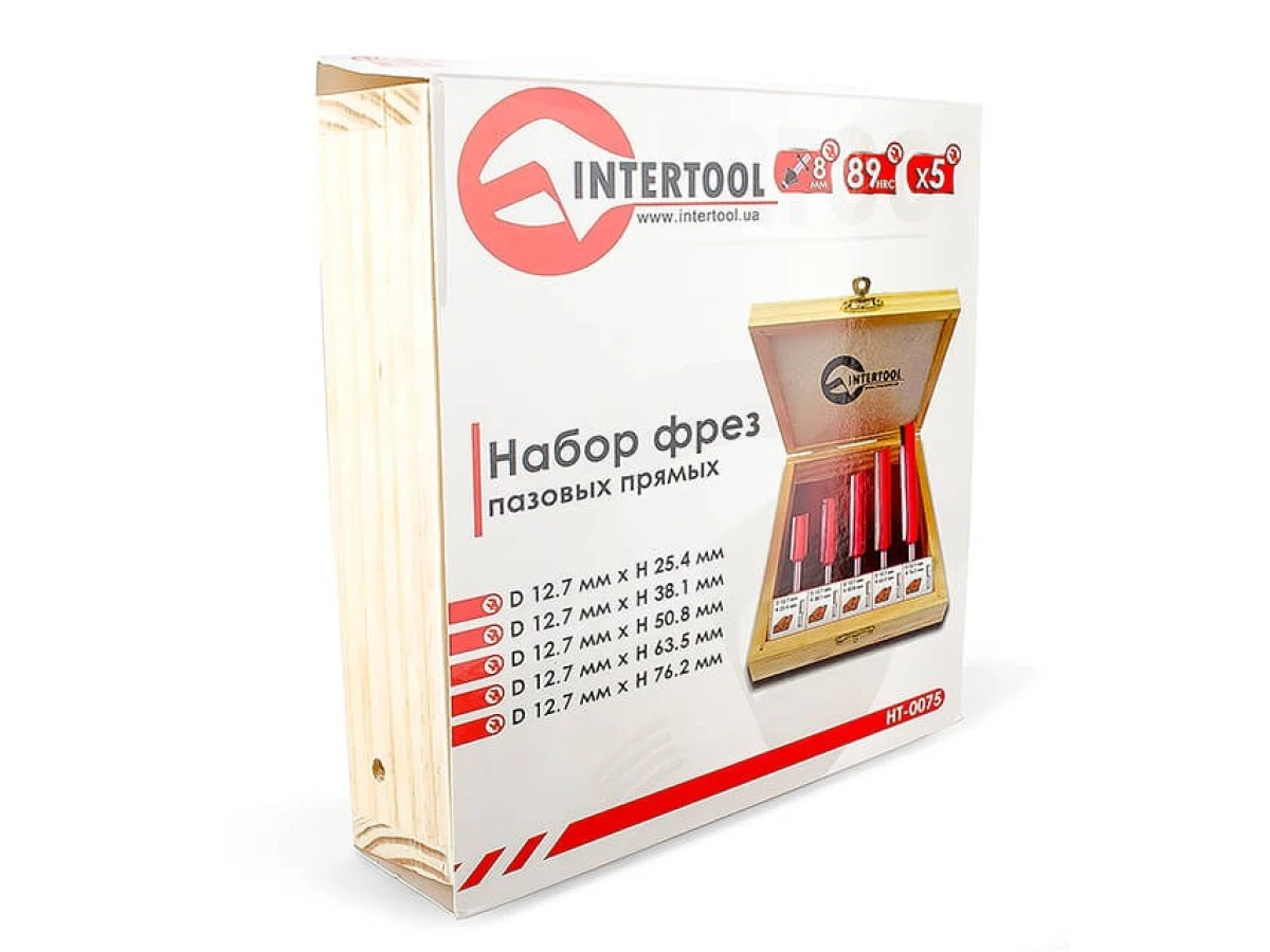 Набір фрез пазових прямих, 5 шт INTERTOOL HT-0075 