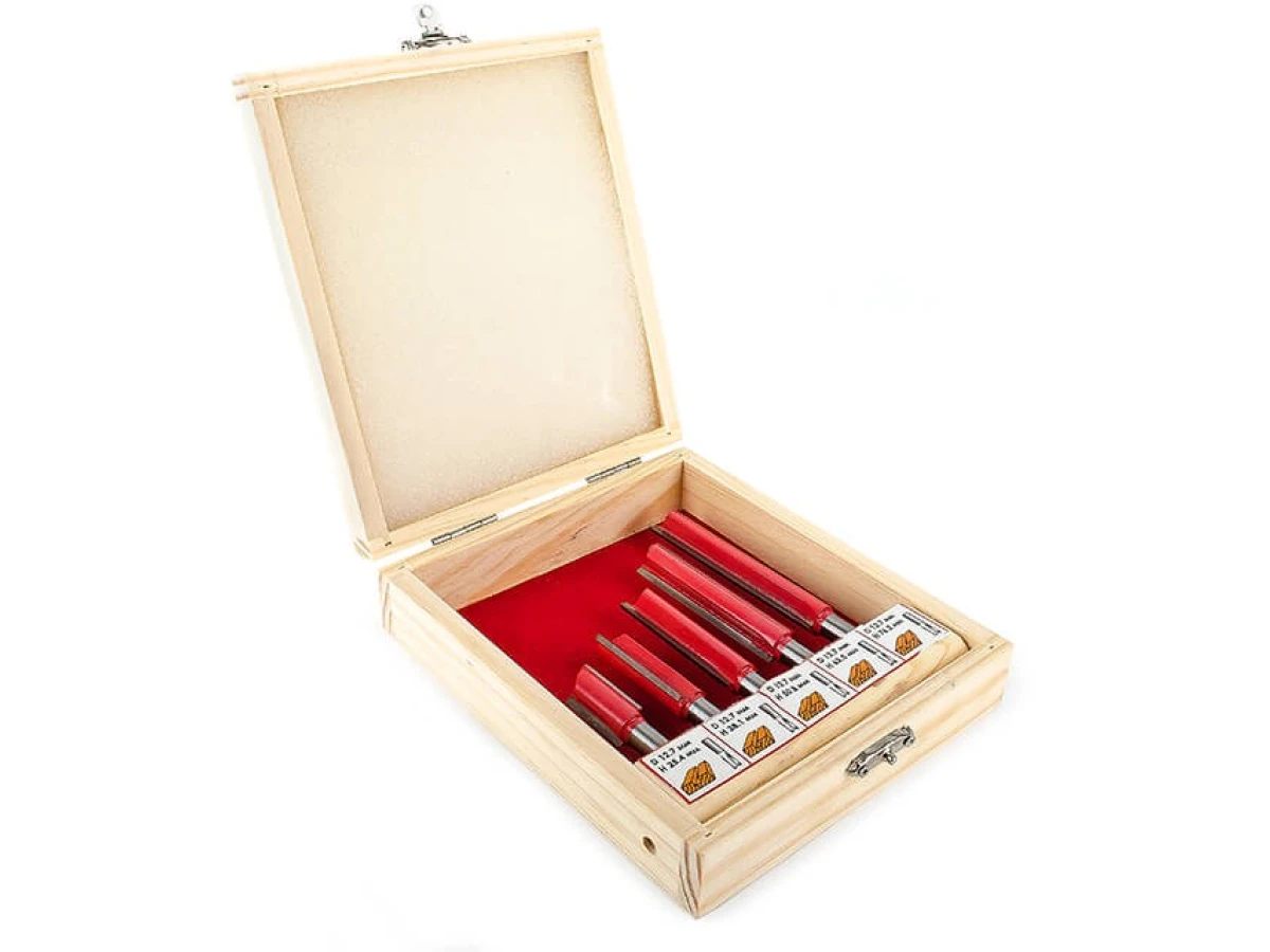 Набір фрез пазових прямих, 5 шт INTERTOOL HT-0075 