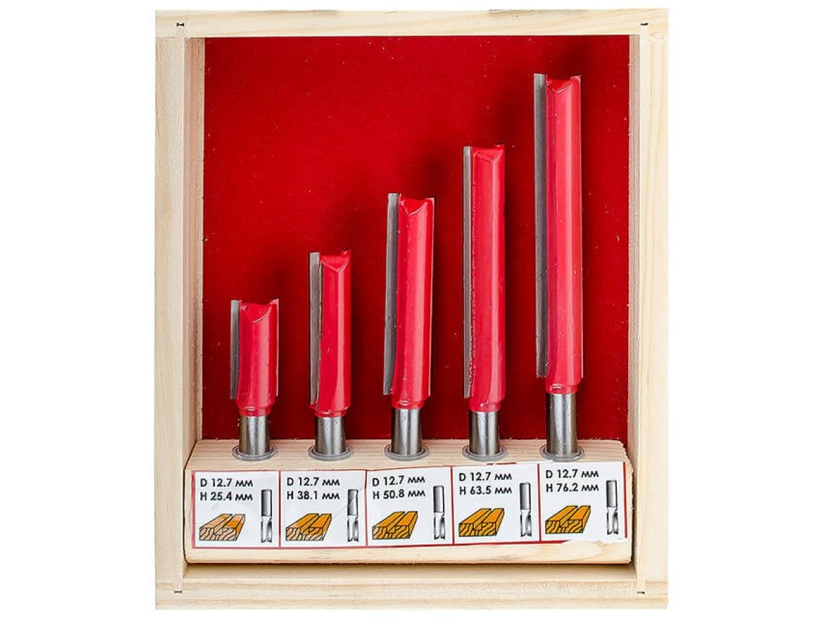 Набір фрез пазових прямих, 5 шт INTERTOOL HT-0075 