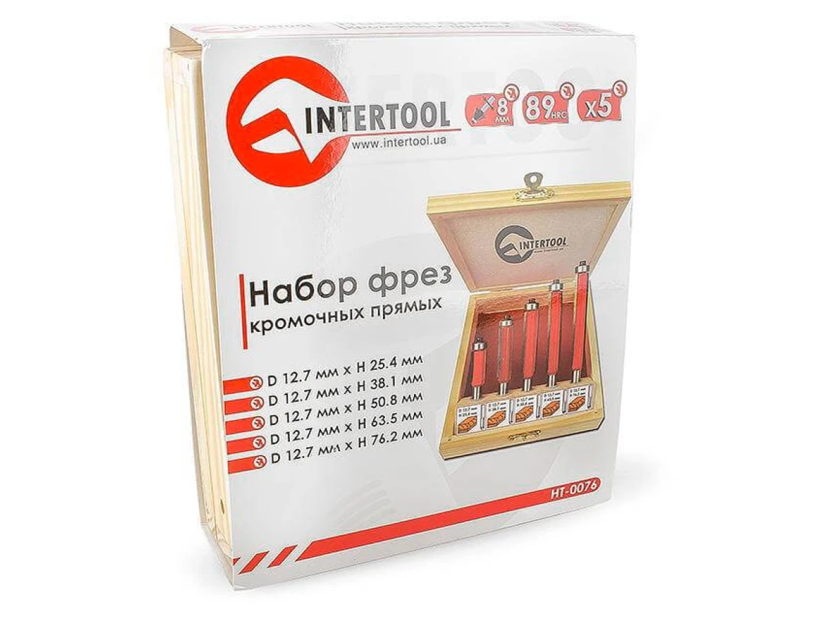 Набір фрез кромкових прямих, 5 шт INTERTOOL HT-0076 