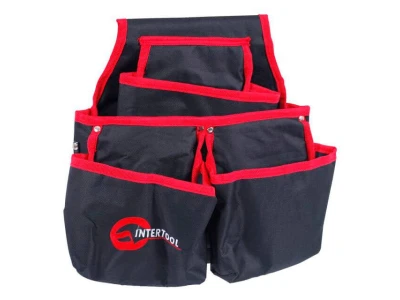 Сумка поясная слесарно-строительная, 4 кармана, полиэстер INTERTOOL SP-1031