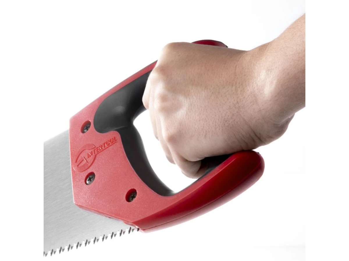 Ножівка по деревині 450 мм, з гартованим зубом, потрійне заточування, 7 зуб/дюйм INTERTOOL HT-3105 