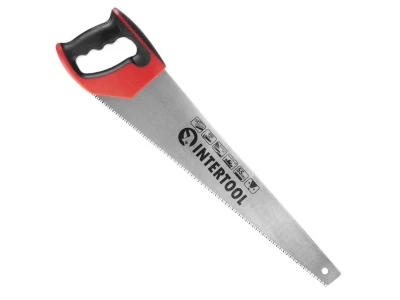 Ножівка по деревині 500 мм, з гартованим зубом, потрійне заточування, 7 зуб/дюйм INTERTOOL HT-3106
