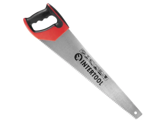 Ножівка по деревині 500 мм, з гартованим зубом, потрійне заточування, 7 зуб/дюйм INTERTOOL HT-3106 