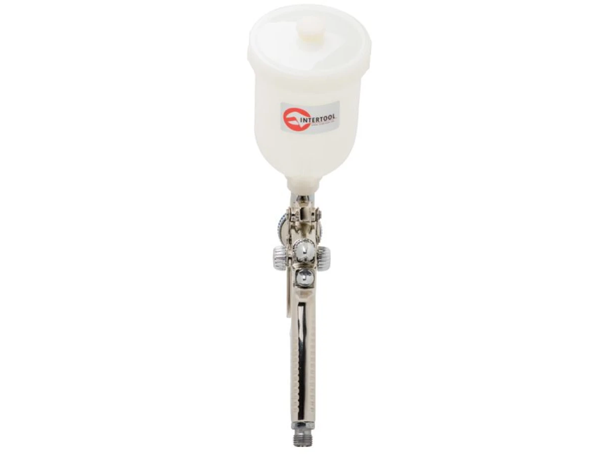 Фарбопульт пневматичний HVLP II MINI професійний, форсунка 0.8 мм, верхній пластиковий бачок 250 мл, 2-2.5 бар INTERTOOL PT-0128 