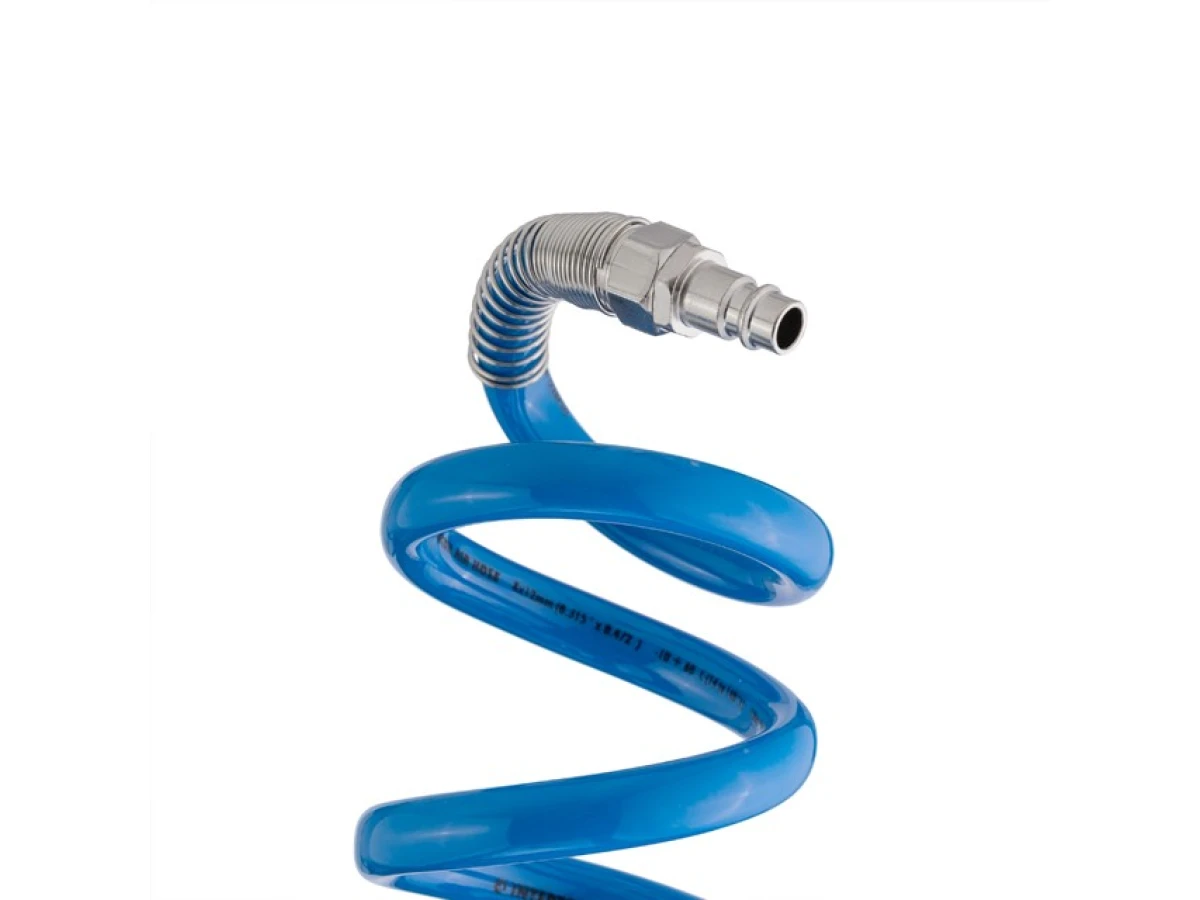 Шланг спіральний поліуретановий 8*12 мм, 20 м з швидкороз'ємними з'єднаннями INTERTOOL PT-1718 