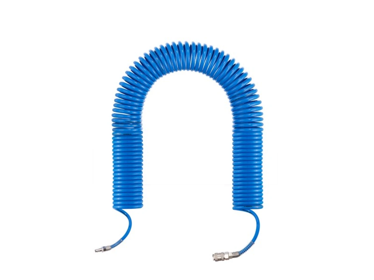 Шланг спіральний поліуретановий 6.5х10мм, 15м з швидкороз'ємними з'єднаннями INTERTOOL PT-1712 