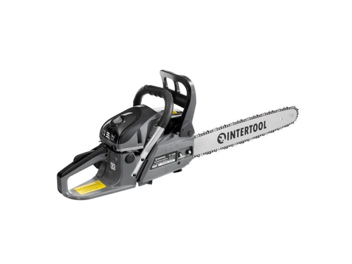Бензопила ланцюгова 2.4 кВт., 52 см3, шина 45 см/18", шаг 0,325", мін/макс. 3200/11000 об/хв INTERTOOL DT-2208 
