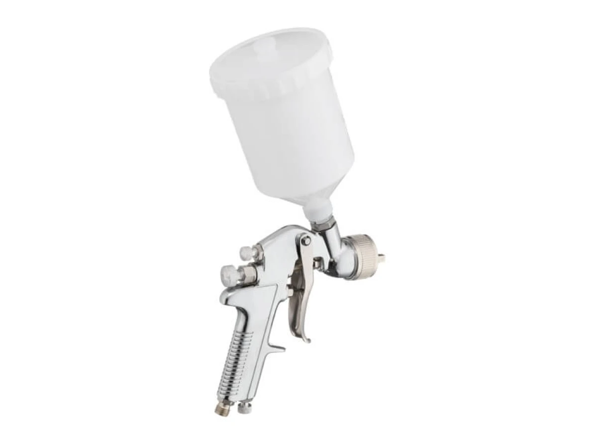 Краскопульт пневматический HP, форсунка 1.4 мм, верхний пластиковый бачок 600 мл, 5 бар INTERTOOL PT-0112 