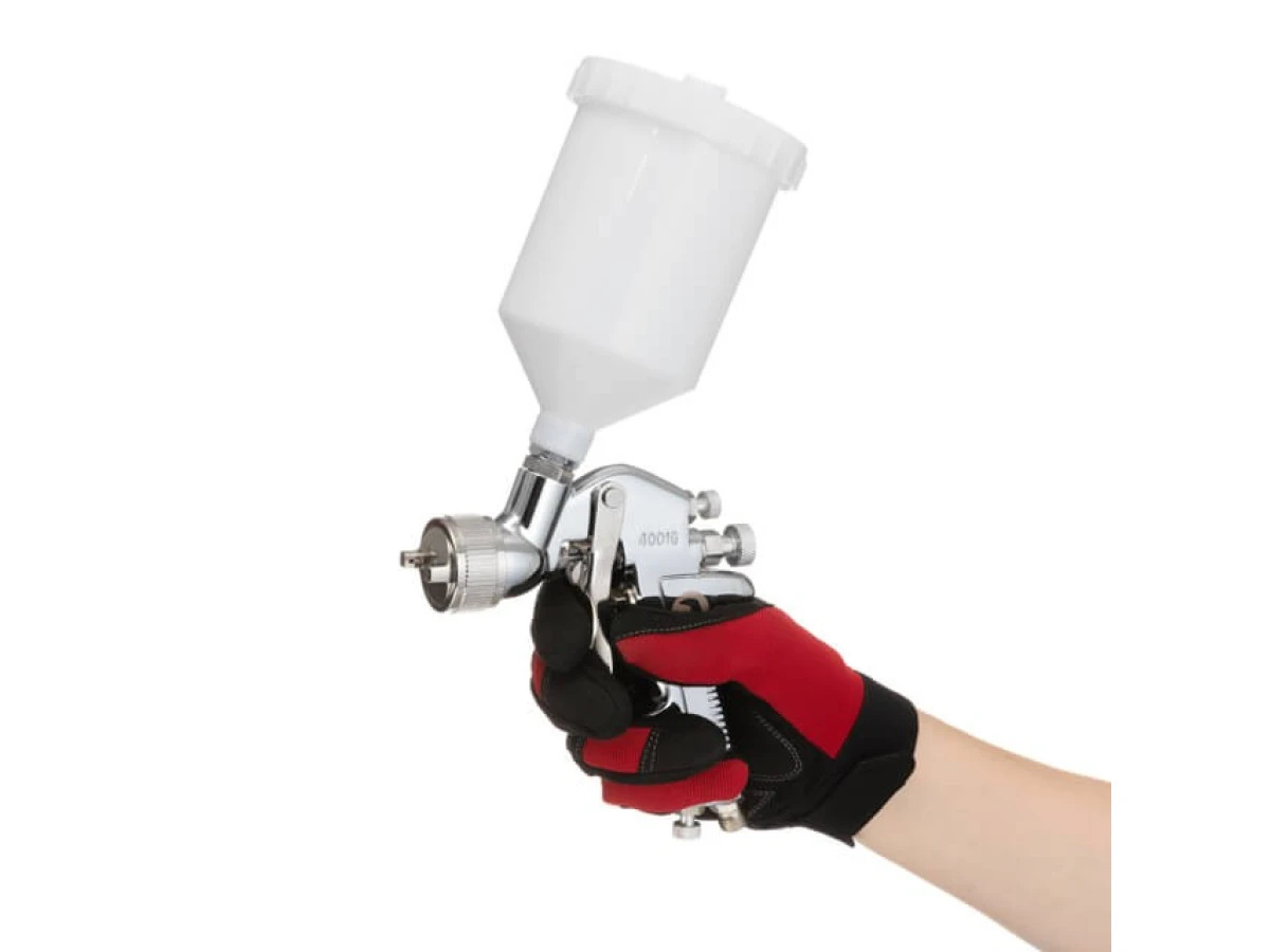 Краскопульт пневматический HP, форсунка 1.4 мм, верхний пластиковый бачок 600 мл, 5 бар INTERTOOL PT-0112 