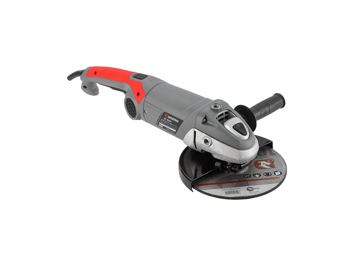 Шлифмашина угловая 2500 Вт, 6500 об/мин, диаметр круга 230 мм, плавный пуск, поворотная рукоятка INTERTOOL DT-0295 