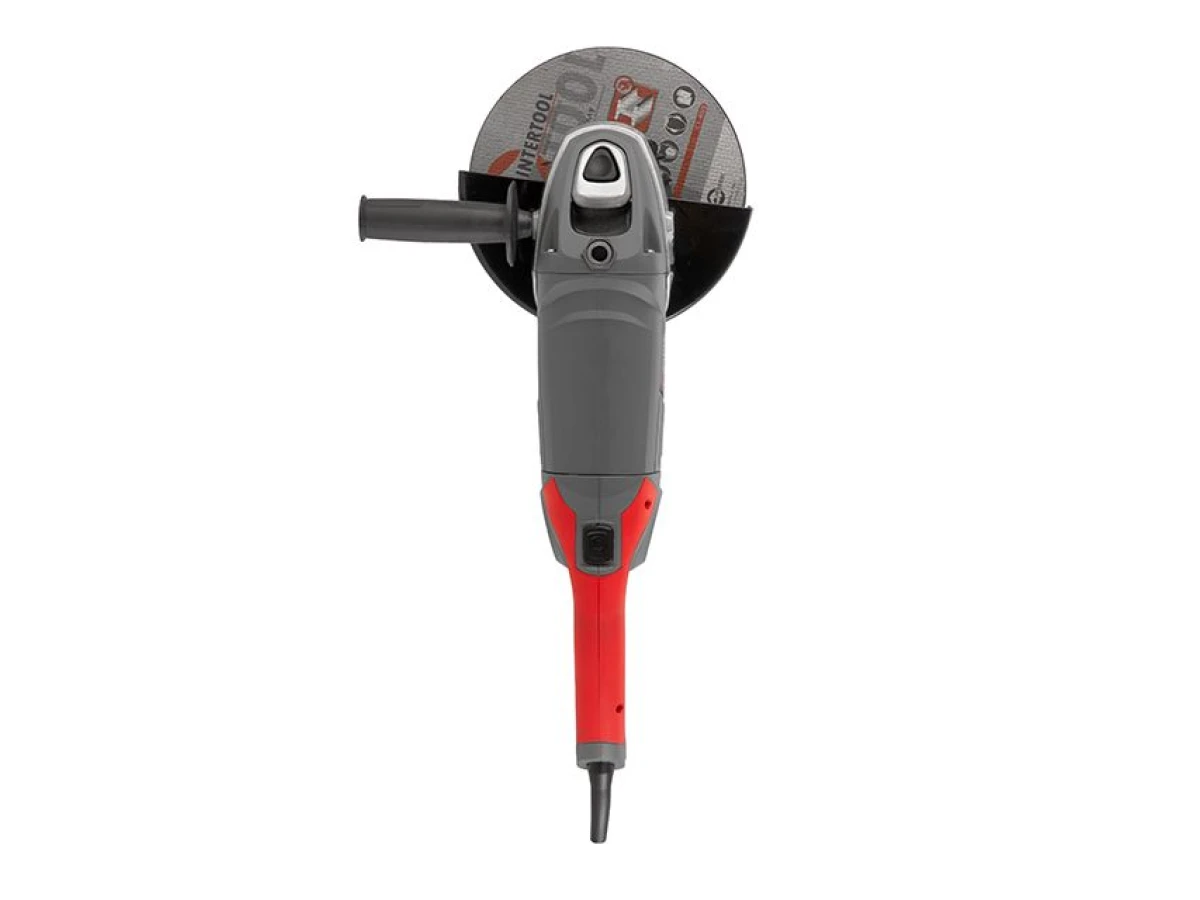 Шлифмашина угловая 2500 Вт, 6500 об/мин, диаметр круга 230 мм, плавный пуск, поворотная рукоятка INTERTOOL DT-0295 