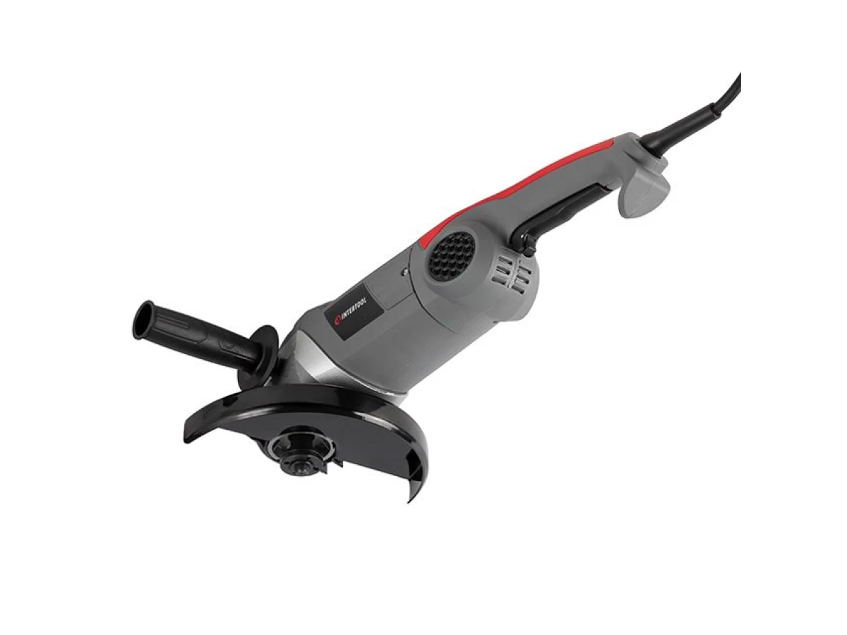 Шлифмашина угловая 2500 Вт, 6500 об/мин, диаметр круга 230 мм, плавный пуск, поворотная рукоятка INTERTOOL DT-0295 