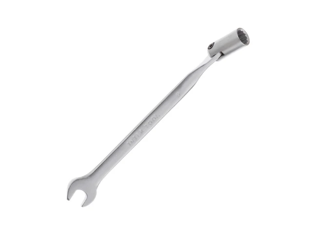 Ключ ріжково-накидний шарнірний 9 мм, CrV, покриття сатин-хром INTERTOOL XT-1409 