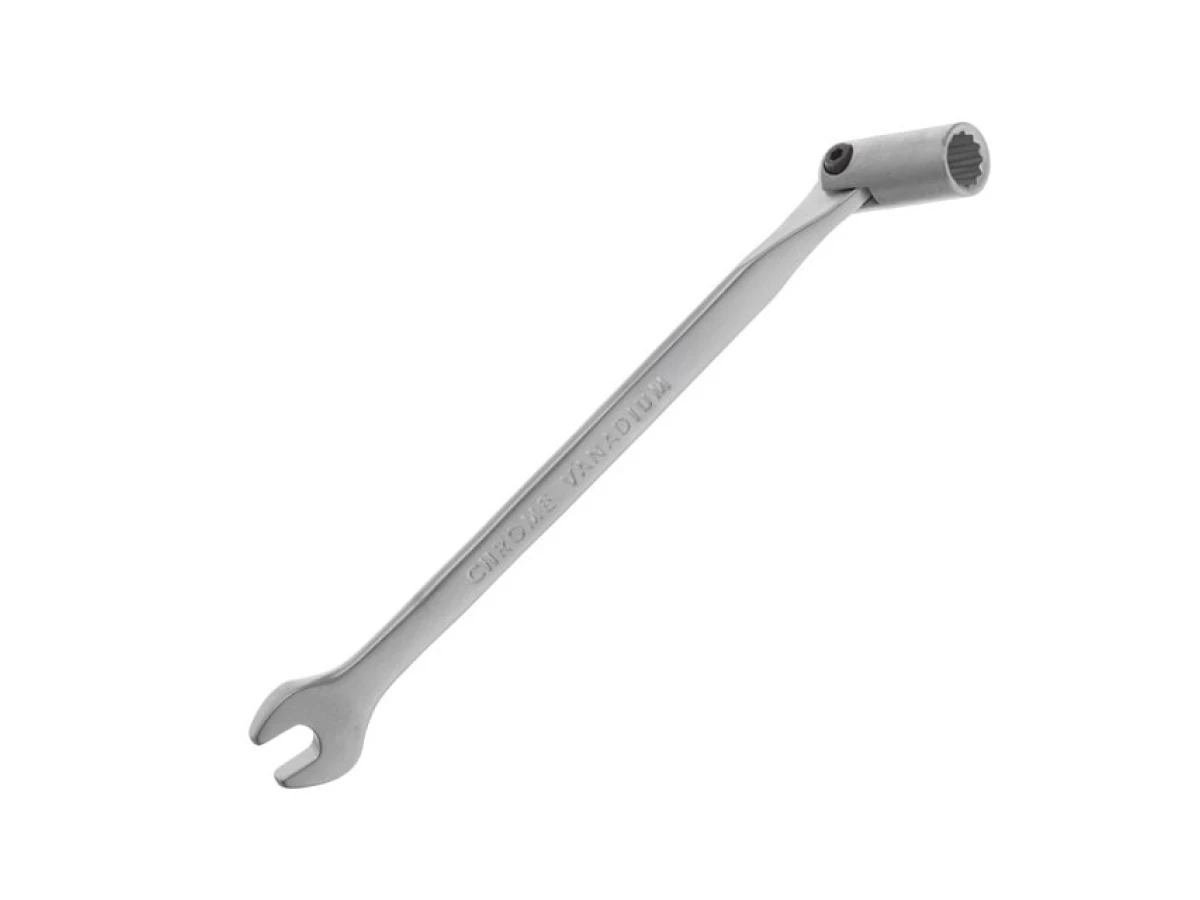 Ключ ріжково-накидний шарнірний 9 мм, CrV, покриття сатин-хром INTERTOOL XT-1409 