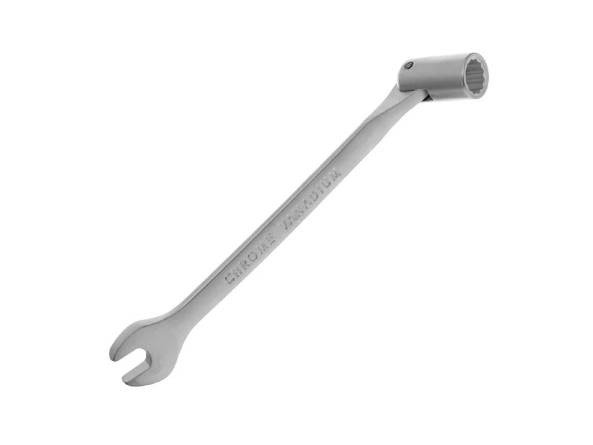 Ключ ріжково-накидний шарнірний 12 мм, CrV, покриття сатин-хром INTERTOOL XT-1412 