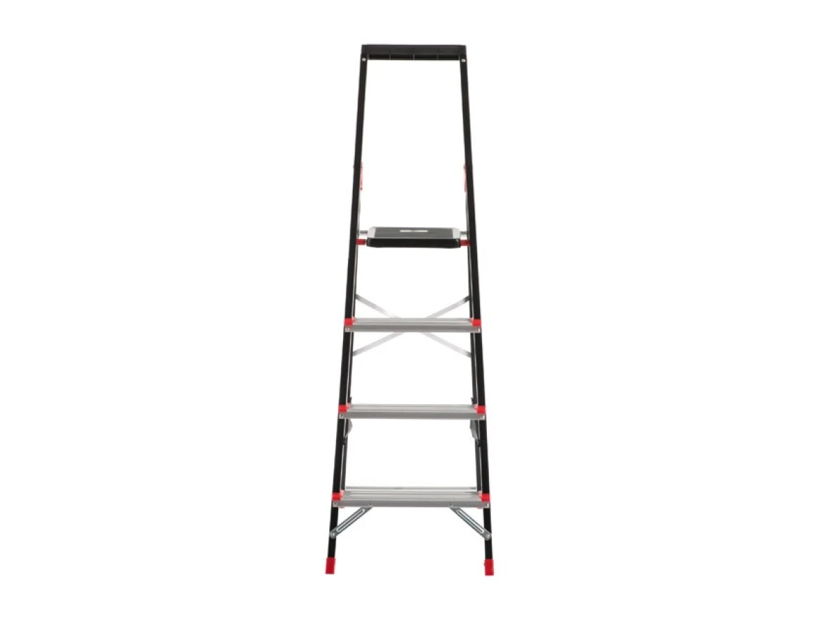 Стремянка 4 ступени, лоток для инвентаря, стальной профиль, высота верхней ступени 850мм, 433х821х1350мм, 150кг INTERTOOL LT-0054 