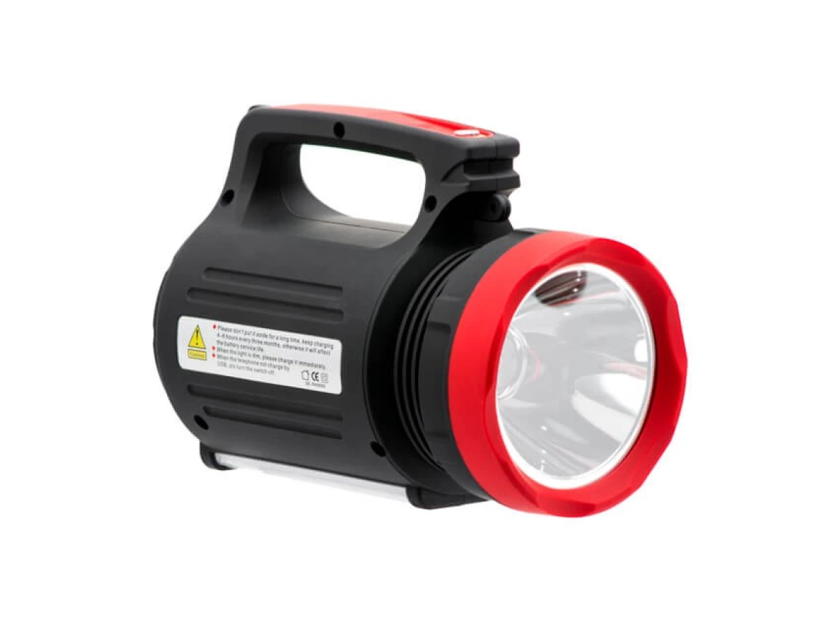 Ліхтар акумуляторний 1 LED 5 W + 22 SMD, виносна сонячна панель, виносні 2 led лампи, кабель для зарядки телефону-планшета INTERTOOL LB-0105 