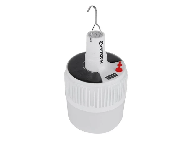 Світильник акумуляторний підвісний 24SMD, сонячна панель, індикатор заряду INTERTOOL LB-0109 