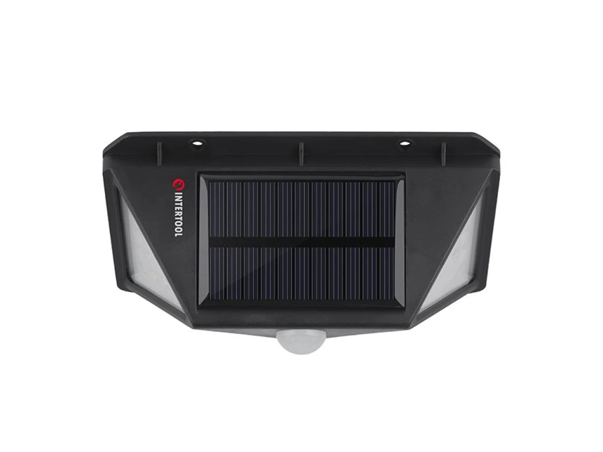 Світильник акумуляторний настінний 100SMD, вуличний, сонячна панель, датчик руху INTERTOOL LB-0113 
