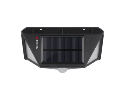 Світильник акумуляторний настінний 100SMD, вуличний, сонячна панель, датчик руху INTERTOOL LB-0113