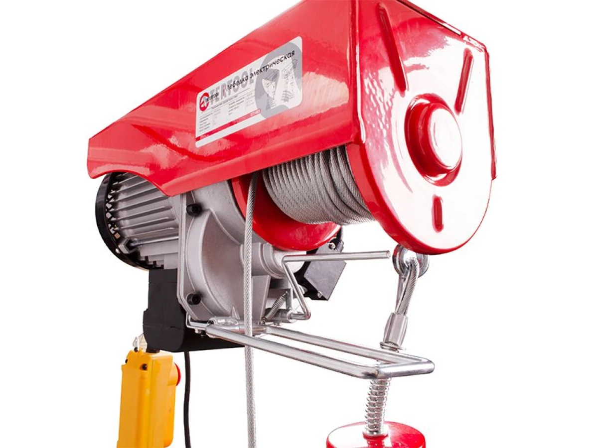 Лебедка электрическая 220/230В, 1600Вт, 500/999кг, трос 5.6мм*12м INTERTOOL GT1483 
