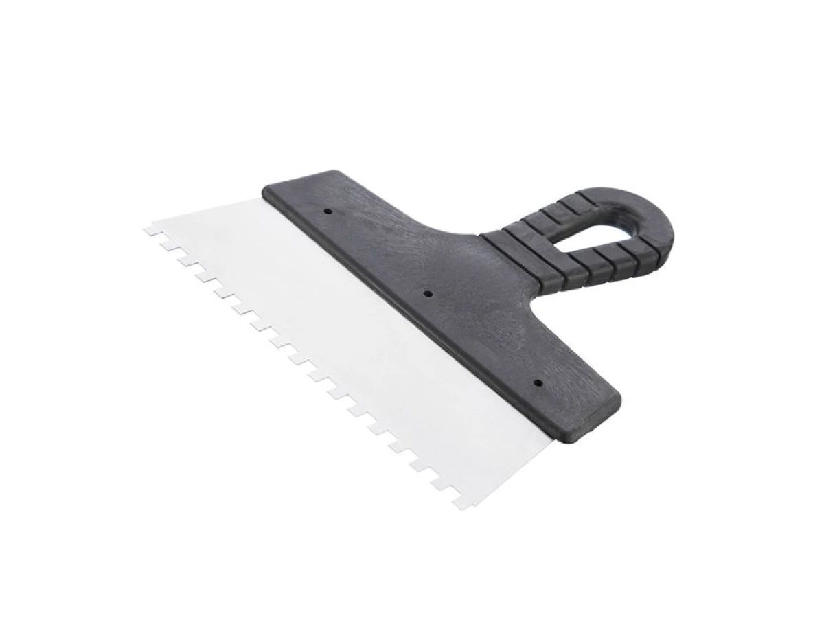 Шпатель из нержавеющей стали 200мм с зубом 6x6мм INTERTOOL KT-2206 