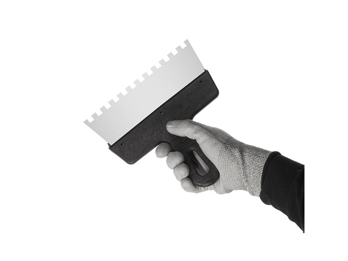 Шпатель из нержавеющей стали 200мм с зубом 8x8мм INTERTOOL KT-2208 