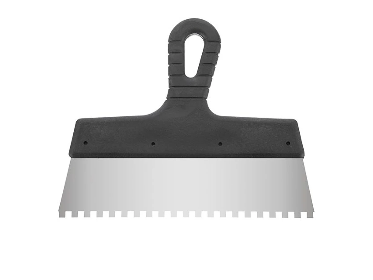 Шпатель из нержавеющей стали 250мм с зубом 6x6мм INTERTOOL KT-2256 