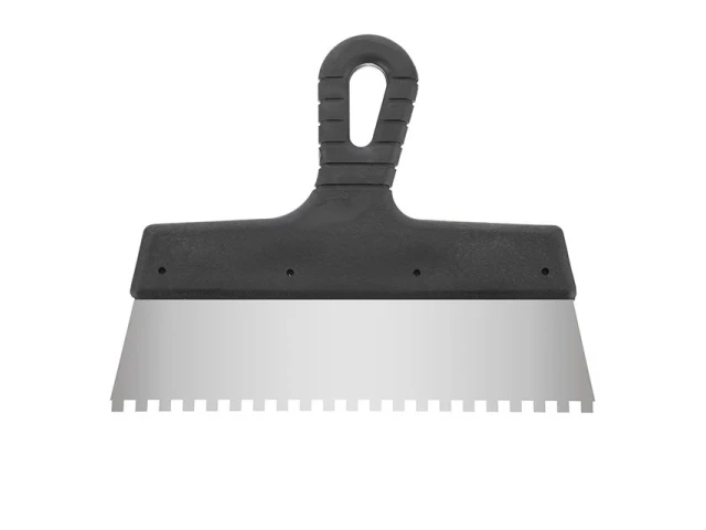 Шпатель из нержавеющей стали 250мм с зубом 6x6мм INTERTOOL KT-2256 