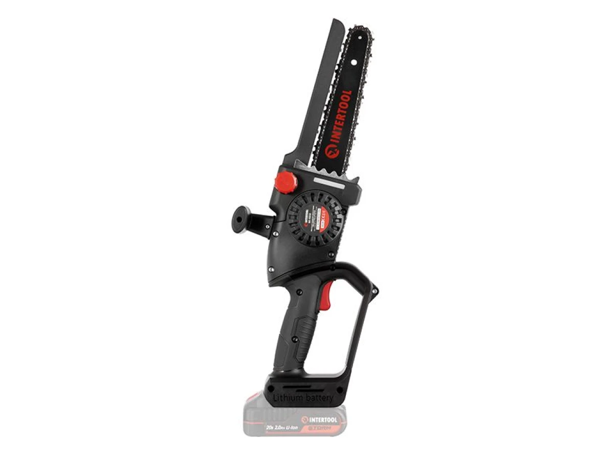 Мини-пила цепная аккумуляторная с бесщеточным двигателем 20 В, шина 20 см, 7.5 м/с, без ЗУ и АКБ, STORM INTERTOOL WT-9210 