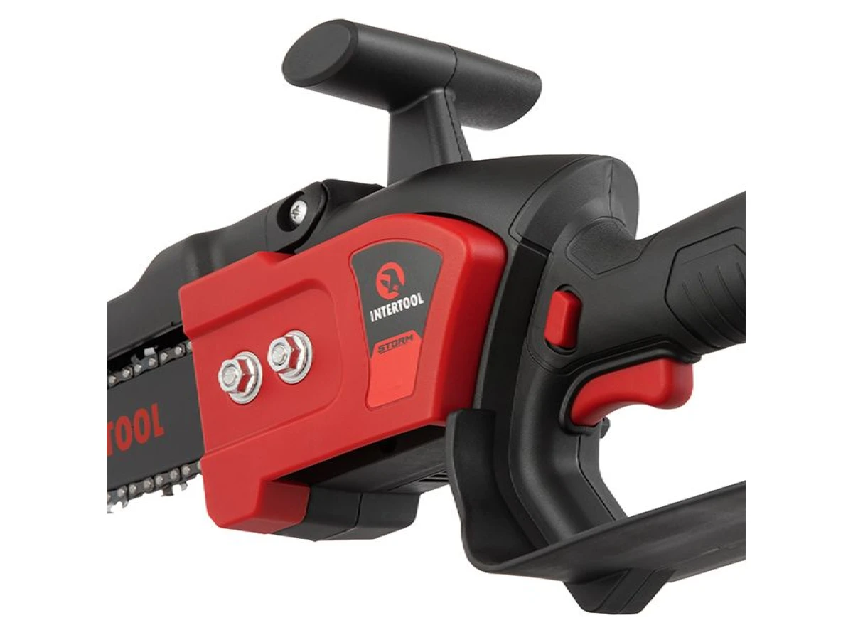 Мини-пила цепная аккумуляторная с бесщеточным двигателем 20 В, шина 20 см, 7.5 м/с, без ЗУ и АКБ, STORM INTERTOOL WT-9210 