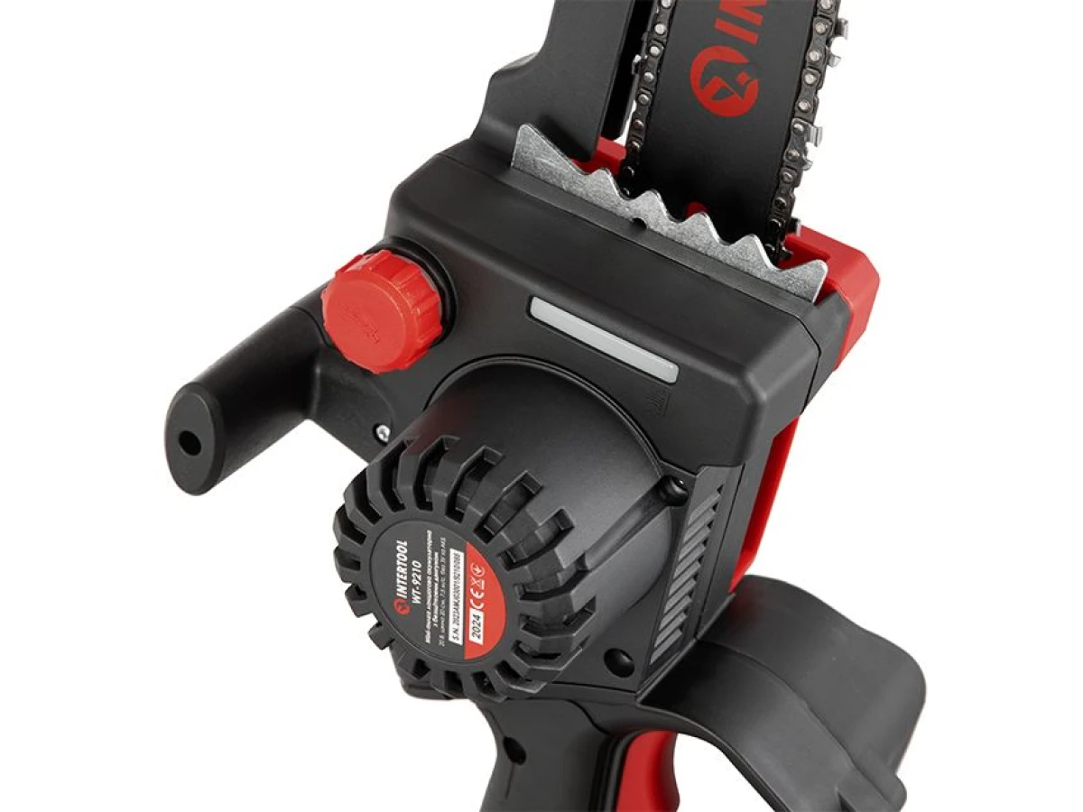 Мини-пила цепная аккумуляторная с бесщеточным двигателем 20 В, шина 20 см, 7.5 м/с, без ЗУ и АКБ, STORM INTERTOOL WT-9210 