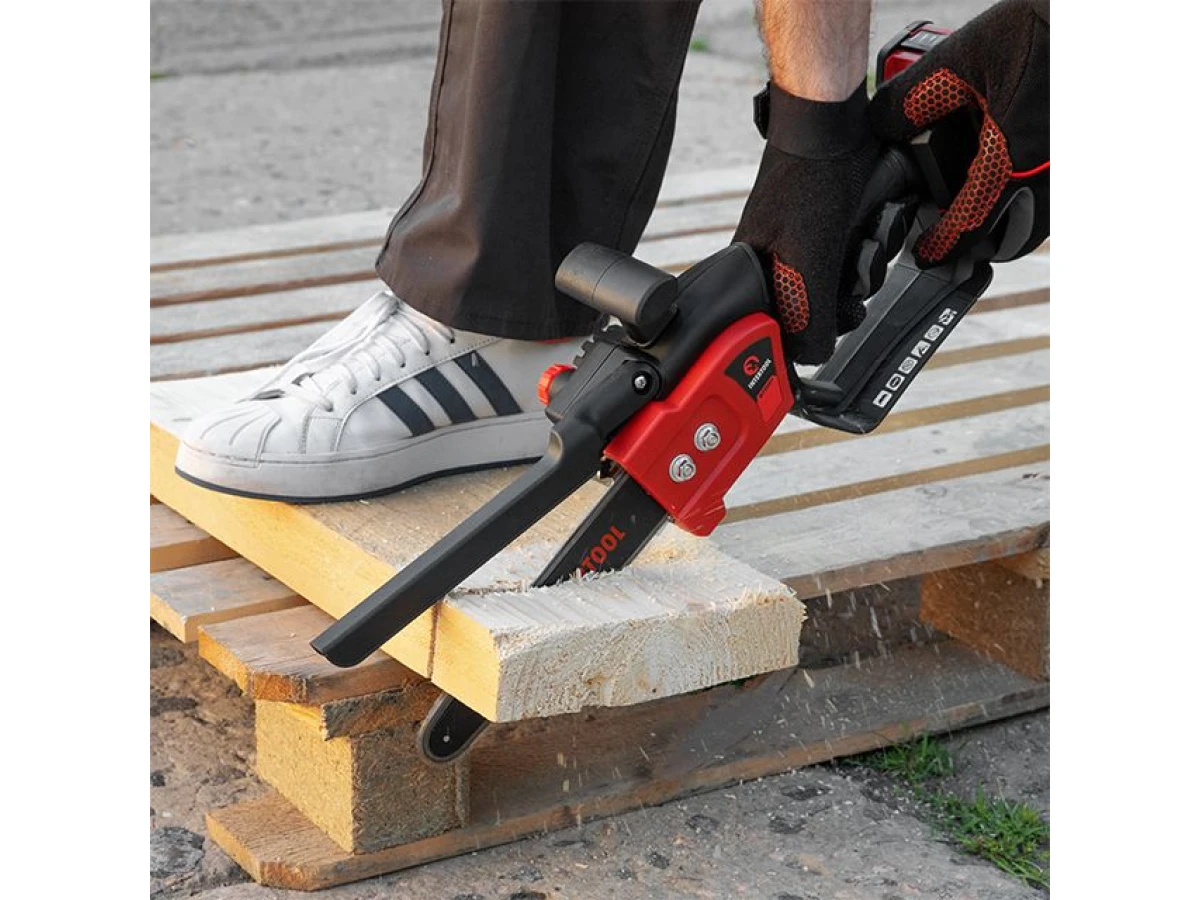 Мини-пила цепная аккумуляторная с бесщеточным двигателем 20 В, шина 20 см, 7.5 м/с, без ЗУ и АКБ, STORM INTERTOOL WT-9210 