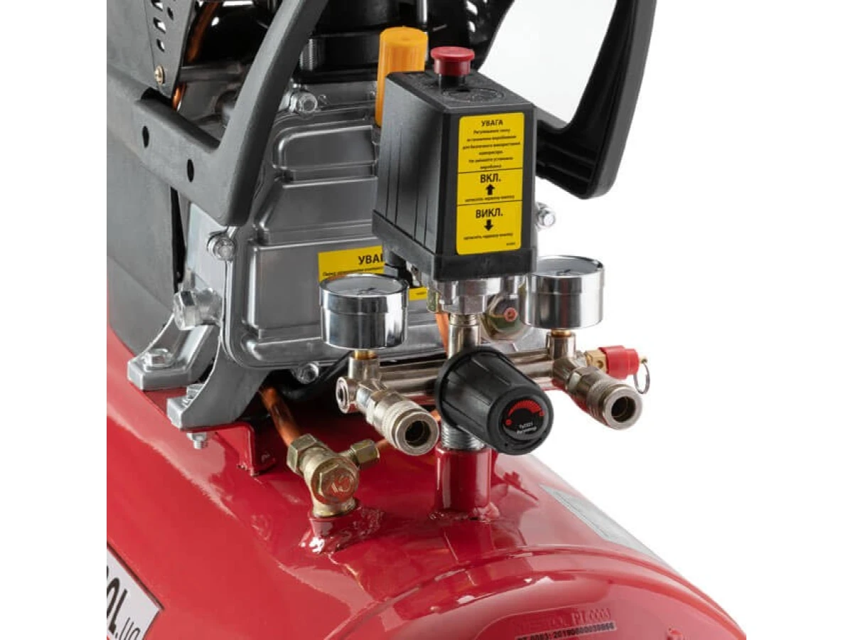 Компресор 50 л, 1500 Вт, 220 В, 8 aтм, 206 л/хв. INTERTOOL PT-0003 