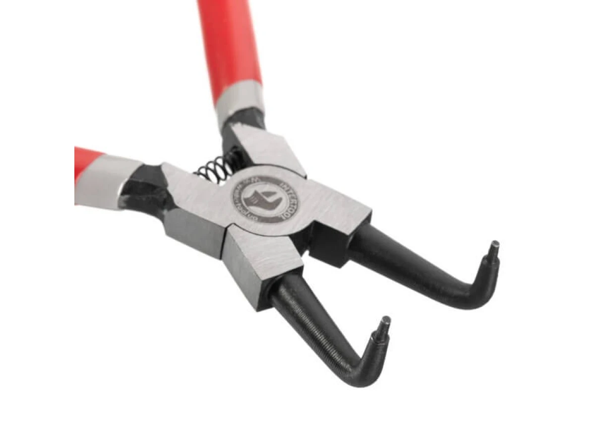 Щипці для зняття та установки стопорных кілець 150 мм, вигнуті на стиск INTERTOOL HT-7006 