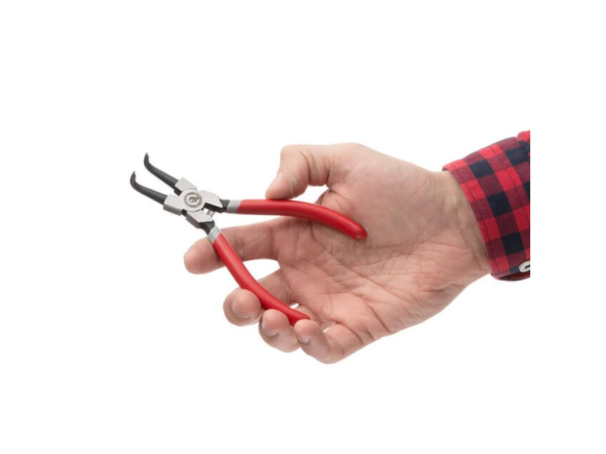 Щипці для зняття та установки стопорных кілець 150 мм, вигнуті на стиск INTERTOOL HT-7006 